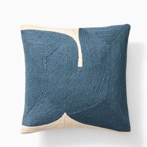 TWO West Elm Blue and Cream Textured Throw Pillow